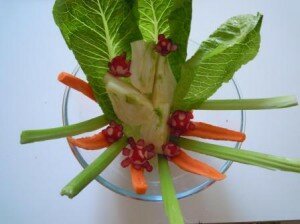 centrotavola natalizio con le verdure 