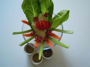 centrotavola natalizio con le verdure