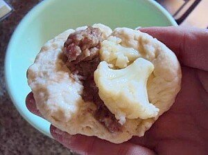 Panini all'Olio Ripieni con Salsiccia e Cavolfiore