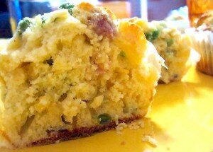 Muffin Salati con Piselli e Pancetta‏
